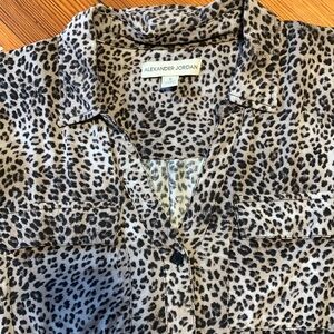 Alexander Jordan, small leopard print button down. Light/airy-great condition